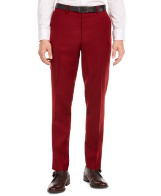 Bar III Men's Slim-Fit Red Flannel Suit 
