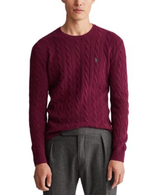 ralph lauren men's cashmere cable knit sweater