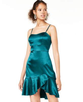 satin ruffle dress