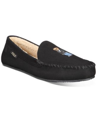 black polo slippers