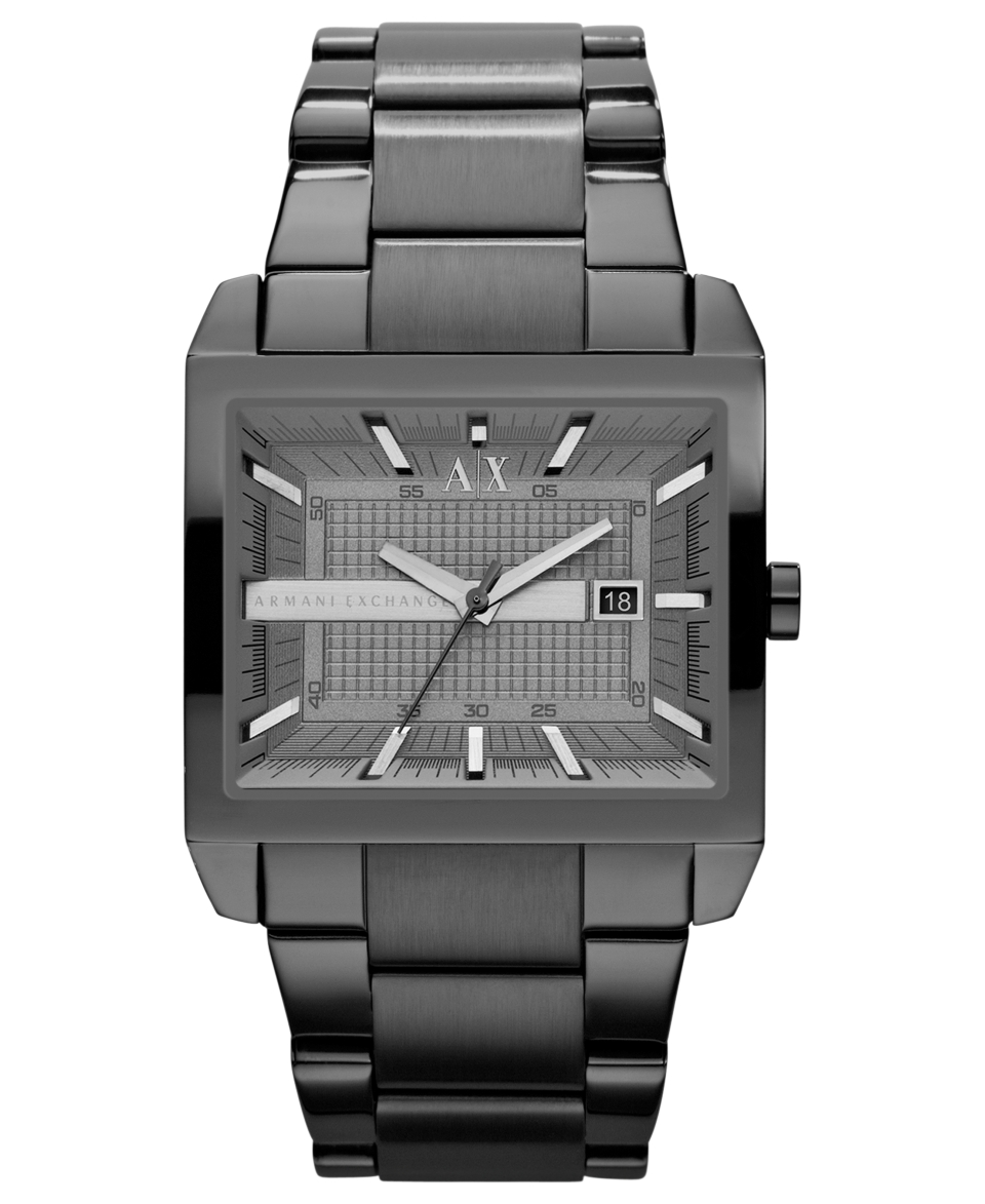 Armani Exchange Watch, Mens Black Ion Plated Stainless Steel