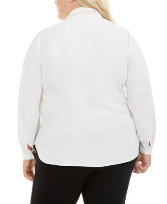 macys plus size white blouses