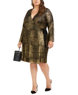 gold metallic dress plus size