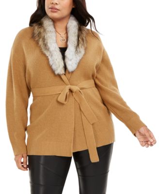 plus size faux fur sweater