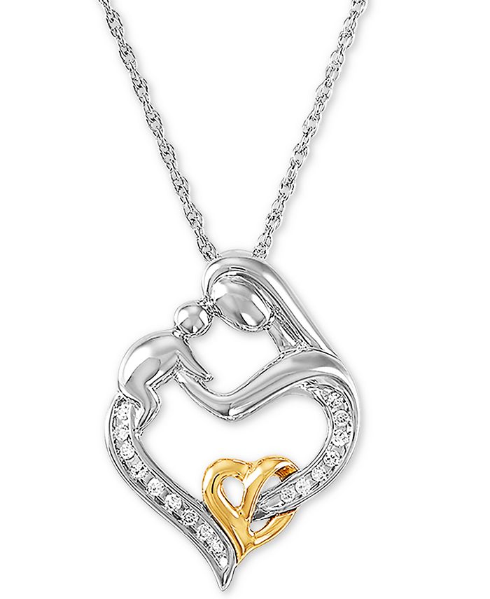 Mother and infant diamond pendant necklace Sale
