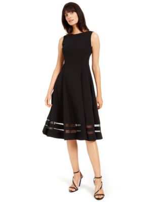 calvin klein illusion fit and flare dress