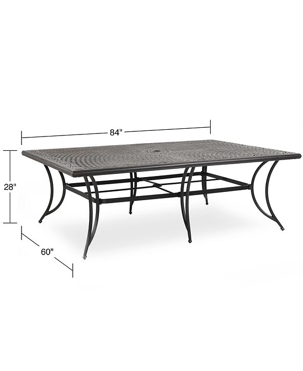Furniture Cast Aluminum 84" x 60" Outdoor Dining Table, Created for