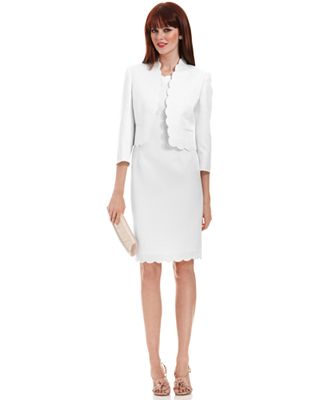 Kasper Scalloped Jacket & Sheath Dress - Wear to Work - Women - Macy's