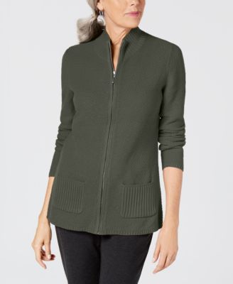 Karen Scott Crew-Neck Cardigan, Created for Macy's - Macy's