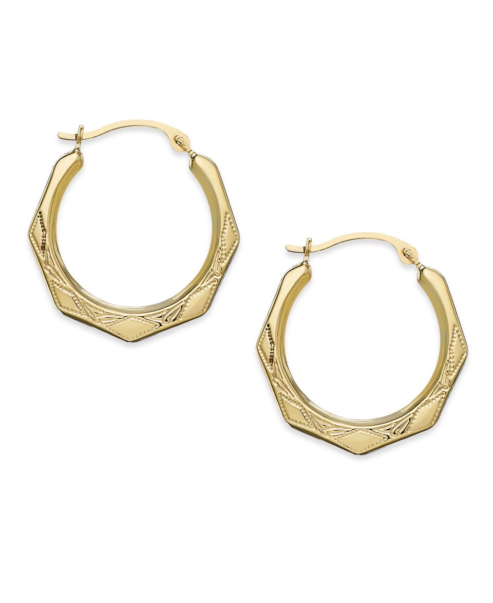 10k Gold Earrings, Swirl Hoop Earrings   Earrings   Jewelry & Watches