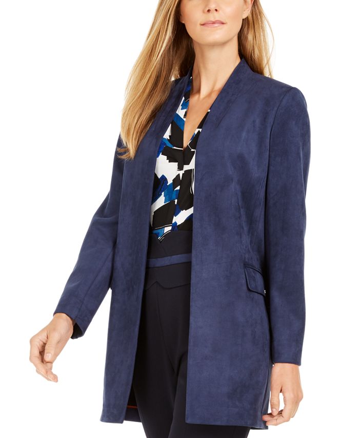 Calvin Klein FauxSuede OpenFront Topper Jacket & Reviews Jackets