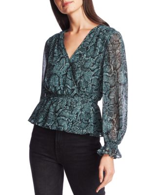 snake print peplum top