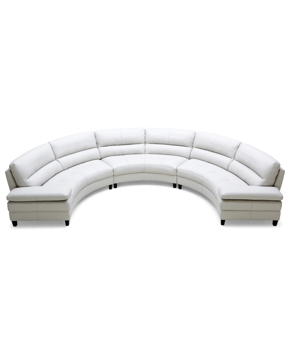Franchesca Leather Sectional Sofa, 3 Piece (Left Arm Facing Loveseat