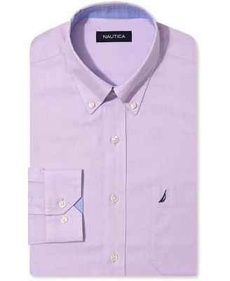 Nautica Dress Shirt, Lavender Oxford Long Sleeve Shirt