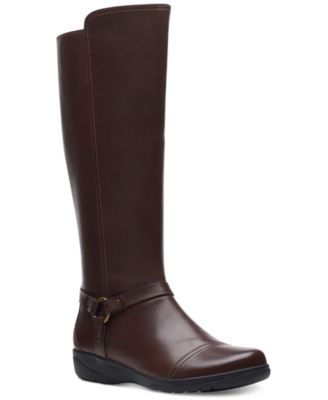 clarks riding boots brown