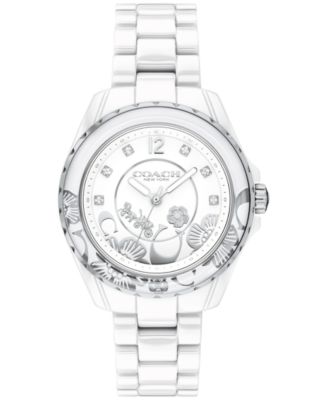 coach white ceramic watch