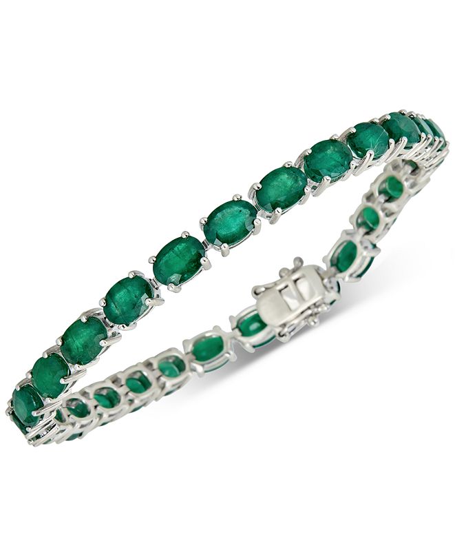 Macy's Emerald Tennis Bracelet (20 ct. t.w.) in Sterling Silver