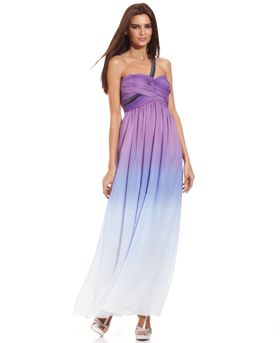 Calvin Klein Dress, Sleeveless One Shoulder Ombre Gown   Dresses   Women