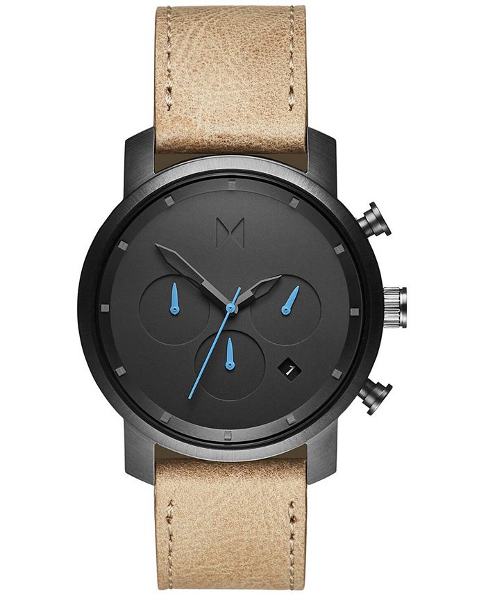 Mvmt Men S Chrono Sandstone Leather Strap Watch 40mm Reviews Watches Jewelry Watches Macy S