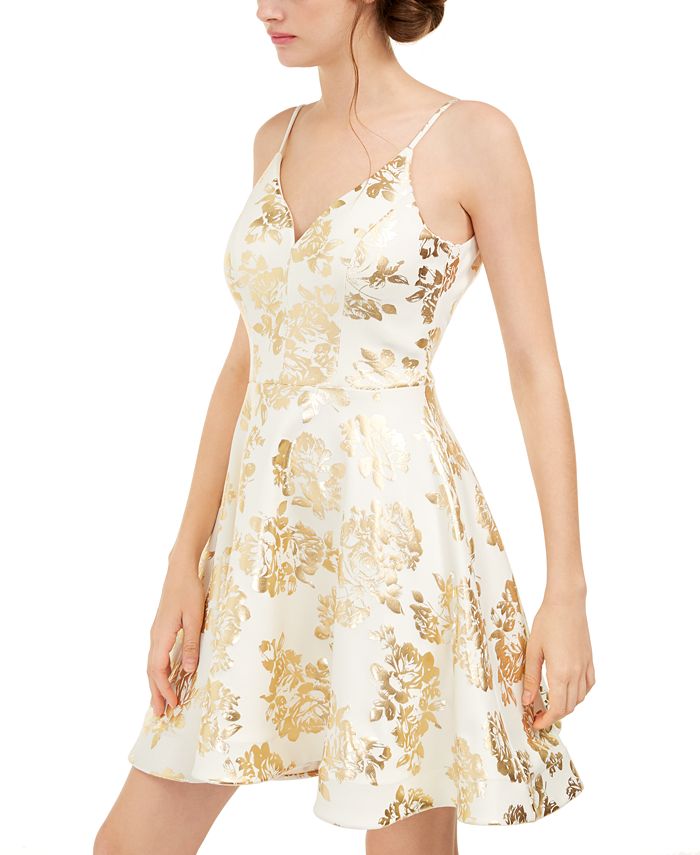 B Darlin Juniors' Metallic-Print Scuba Dress & Reviews - Dresses - Juniors - Macy's