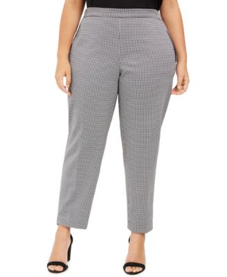 plus size houndstooth pants