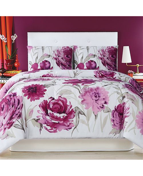 Christian Siriano New York Christian Siriano Remy Floral Full Queen Comforter Set Reviews Comforters Fashion Bed Bath Macy S