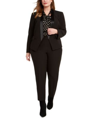 plus size tuxedo stripe pants