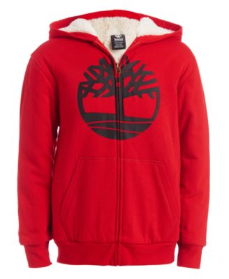 red timberland hoodie