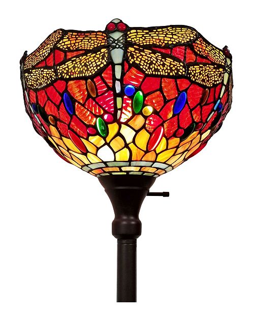 Amora Lighting Tiffany Style Dragonfly Torchiere Floor Lamp Reviews Home Macy S