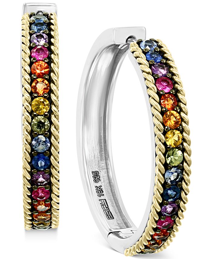 EFFY Collection EFFY® MultiSapphire Hoop Earrings (21/10 ct. t.w.) in
