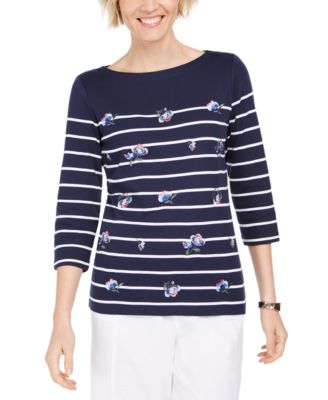 karen scott embroidered tops