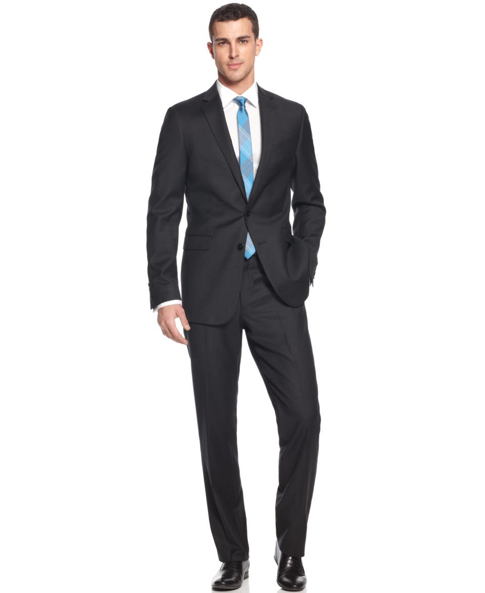 Calvin Klein Suit Charcoal Solid Slim Fit   Suits & Suit Separates   Men