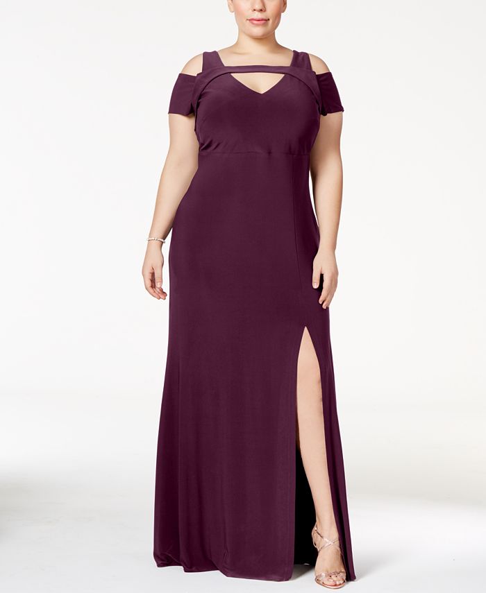 cold shoulder keyhole gown
