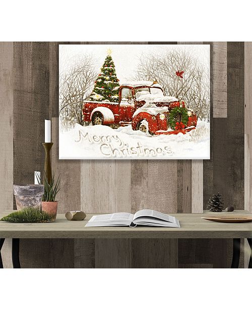Trendy Decor 4u Vintage Like Christmas Tree Truck Led Lighted Canvas By Trendy Decor 4u Ready To Hang Printed Art 20 X 16 Reviews All Wall Decor Home Decor Macy S