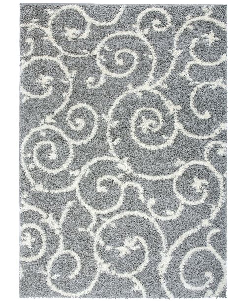 Main Street Rugs Home Bahia Shag Bas2323 Gray Area Rug Collection Reviews Rugs Macy S