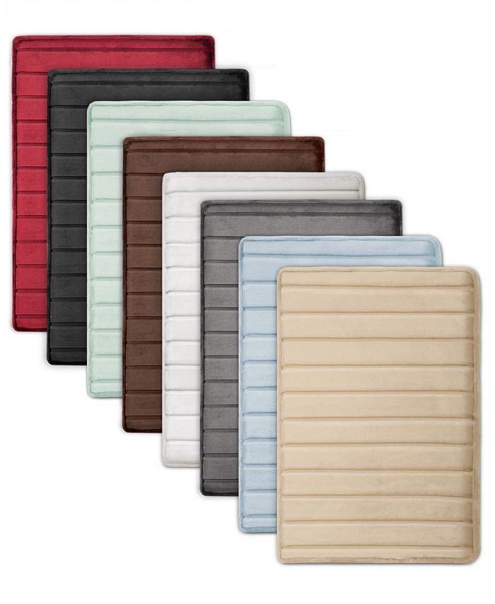 This beautifully crafted foam bath rug set features a soft and very absorbent top layer, and filled with memory foam. charcoal infused 17 x 24 2 pack memory foam bath mat set