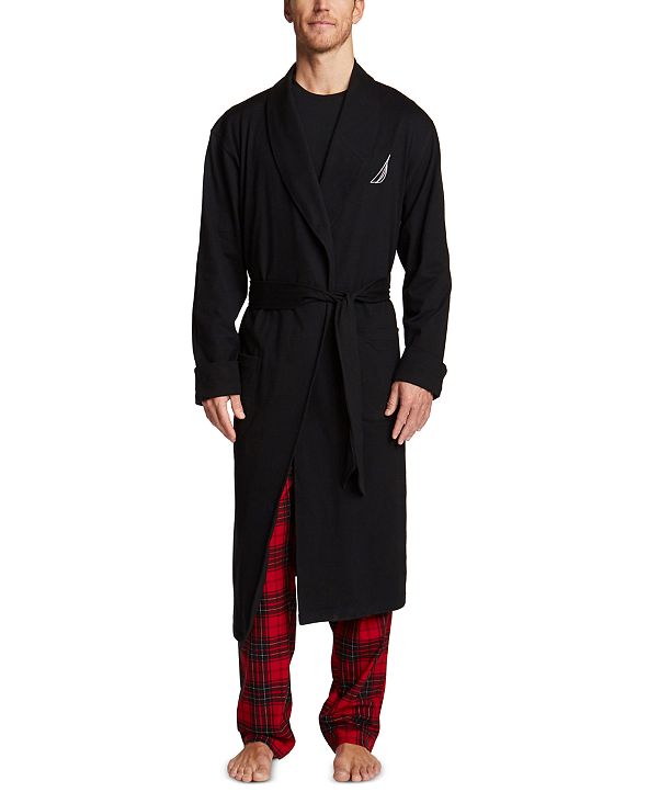 nautica men's long sleeve cozy soft plush shawl collar robe