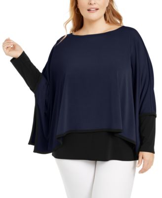 macy's poncho tops