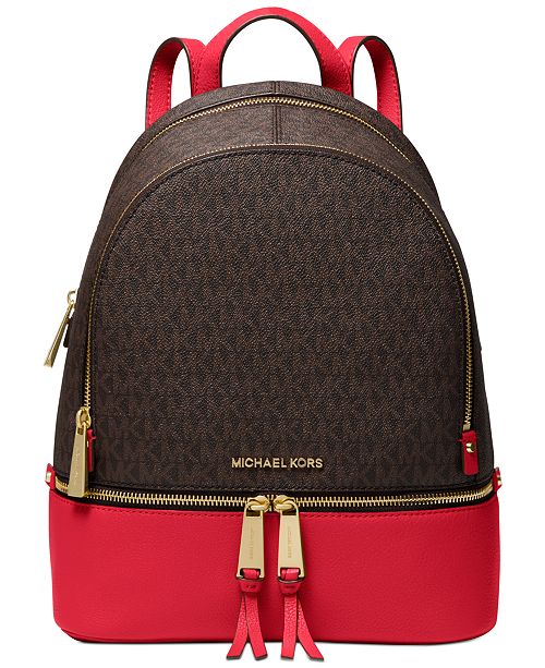Michael Kors Rhea Zip Leather Backpack Reviews Handbags Accessories Macy S