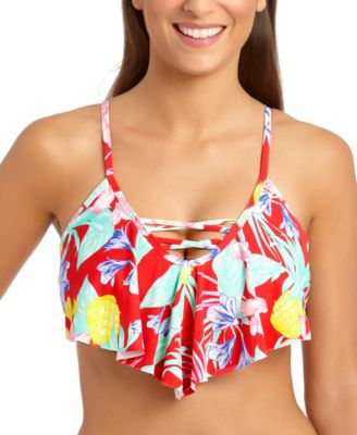 women's flounce bikini top