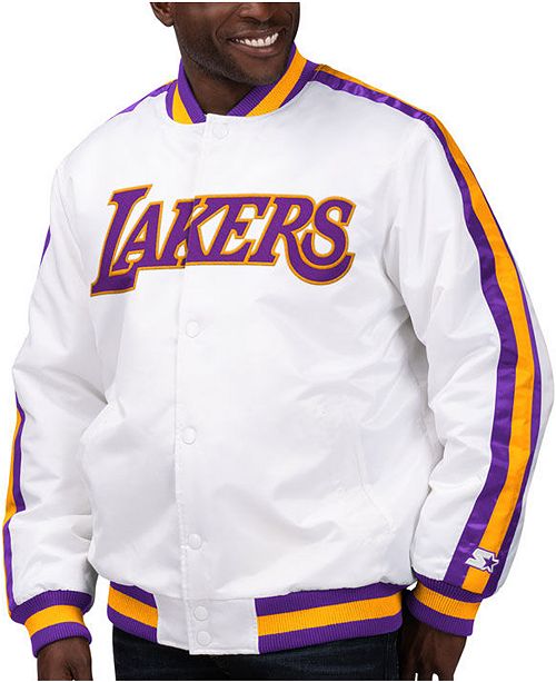 Starter Men S Los Angeles Lakers The D Line Starter Satin Jacket Reviews Sports Fan Shop By Lids Men Macy S