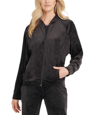 velour bomber jacket womens