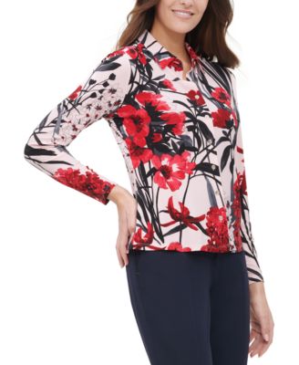 macys womens red blouses