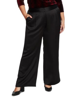 satin plus size pants