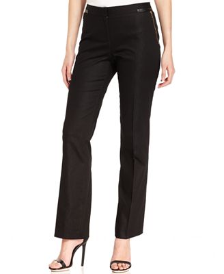 Calvin Klein Pants, Bootcut Faux-Leather Denim - Pants & Capris - Women ...