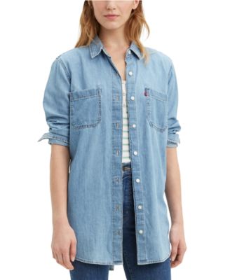womens denim tunic shirt