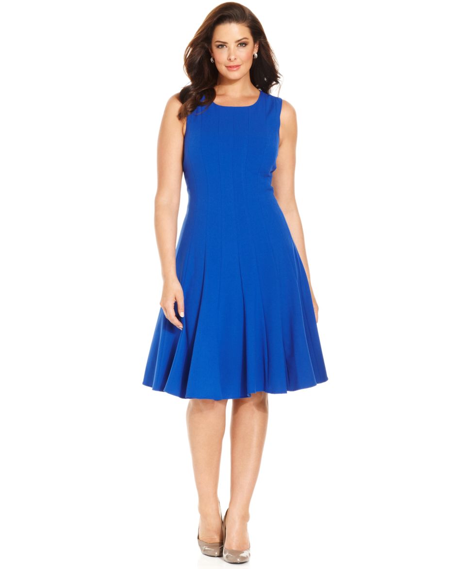 Calvin Klein Plus Size Sleeveless Pleated Dress   Dresses   Plus Sizes