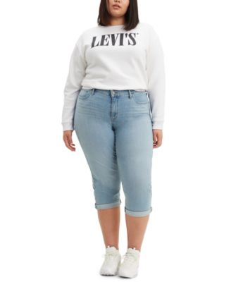 Trendy Plus Size Shaping Capri Jeans 