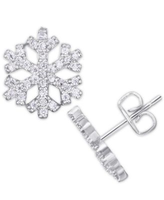 Lovely Snowflake Top Quality All AAA Cubic Zirconia CZ Pierced Dangle Earrings 