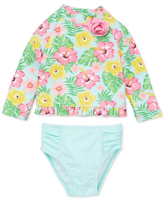 Little Me Baby Girls 2Pc. TropicalPrint Rash Guard Swimsuit & Reviews Swimwear Kids Macy's